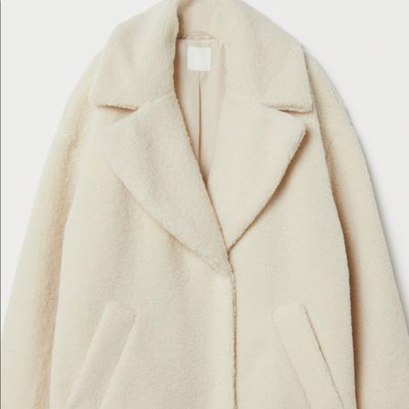 h&m white fur coat